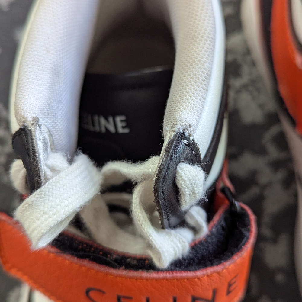 Celine Black and Orange High-Top Sneakers - Picture 6 of 12
